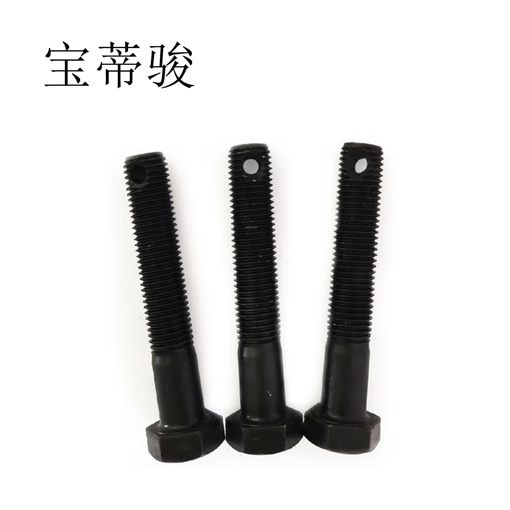 宝蒂骏 六角头带孔螺栓4.8级 M20*100mm高清大图