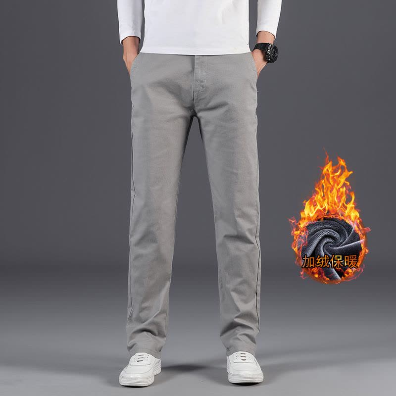 金盾(KIN DON)秋冬厚款男士休闲西裤宽松直筒新款韩版潮流百搭冬天长裤子阔腿裤大码裤42码图片