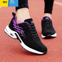 聚范气垫女鞋皮面防水运动鞋软底防滑休闲旅游鞋百搭黑色跑步鞋潮