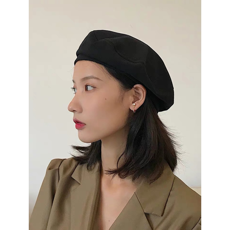 盛世尼曼头大适合的帽子大脸圆脸大号女秋冬百搭贝雷帽大头围60cm大码