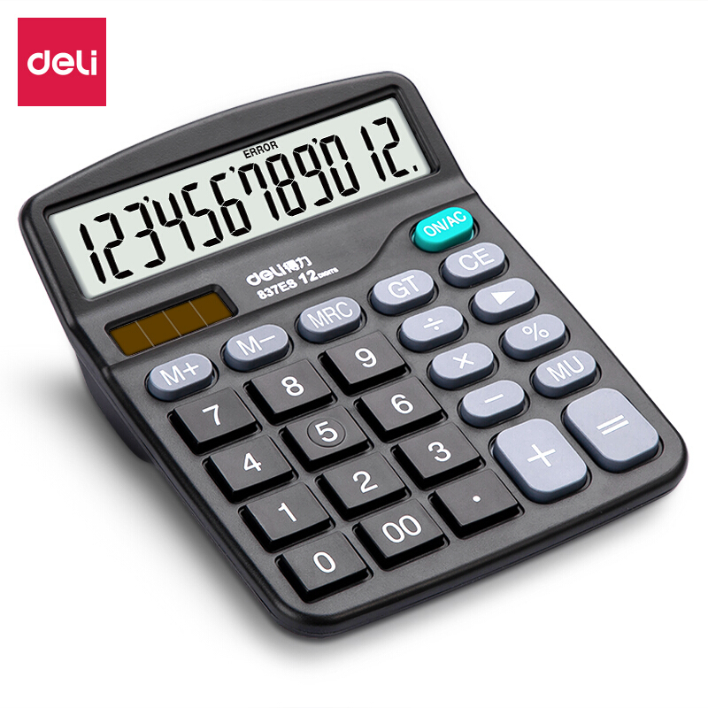 得力(deli)双电源桌面办公计算器 837ES