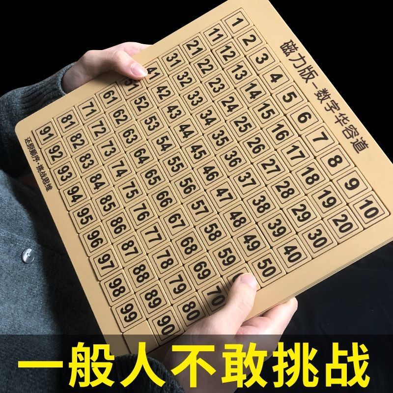 最强大脑数字华容道儿童益智力开发玩具滑动通关拼图幼儿园小学生|35粒樱花粉(强磁)底板可画画