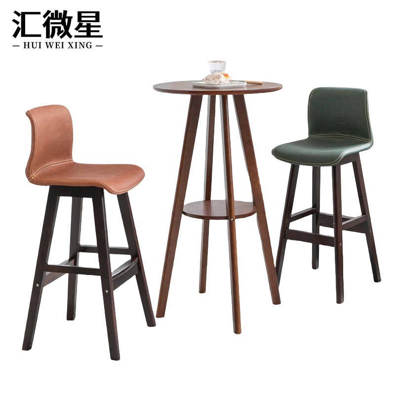 汇微星酒吧椅高脚凳 吧台桌椅600*600*1000mm（2椅）套
