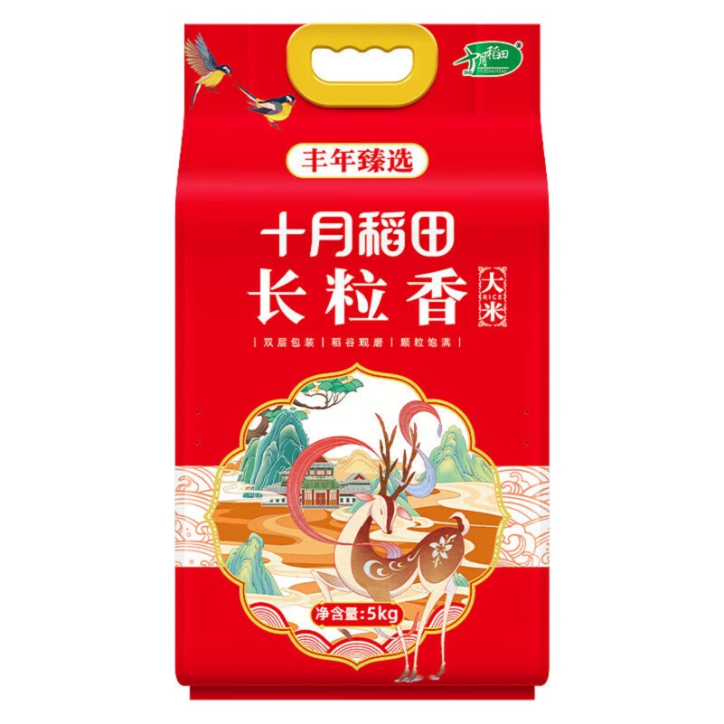 十月稻田 丰年臻选长粒香大米5kg 袋装高清大图