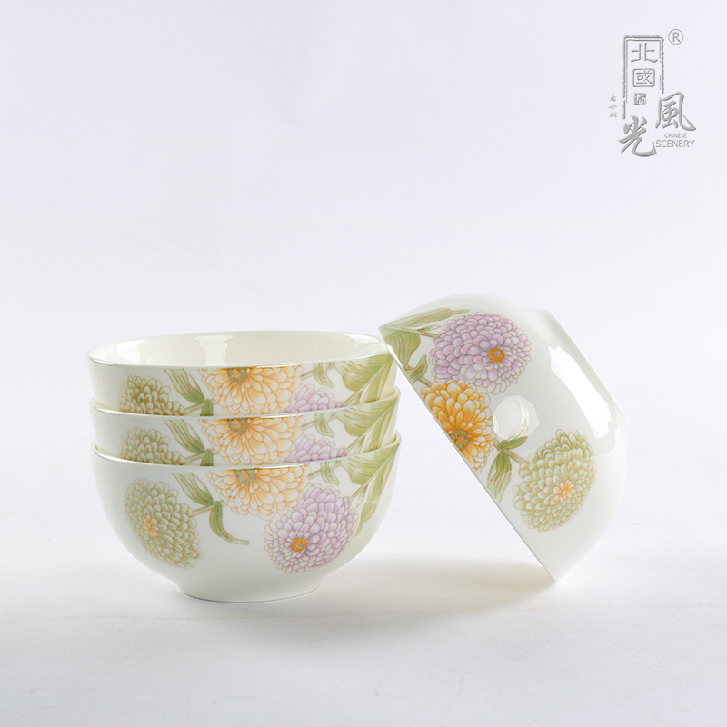 北国风光 骨瓷餐具套装多彩绣球 TS-0012 套高清大图