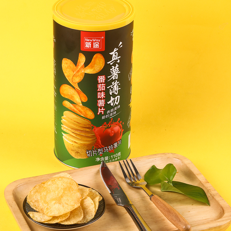 新途薯片 110g*2罐口味随机(番茄味) 膨化休闲食品 网红小吃 小孩零食 香脆薄片 女生零食 办公室零食 充饥夜宵
