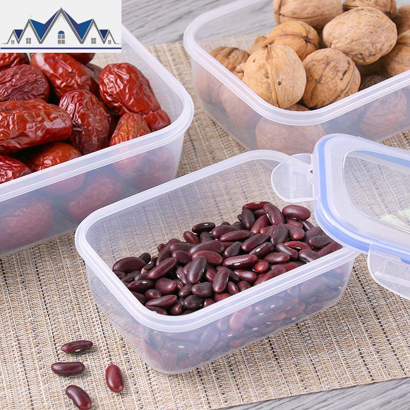 塑料保鲜盒套装微波炉饭盒耐热便当盒冰箱收纳食品长正方形密封盒 三维工匠收纳盒高清大图