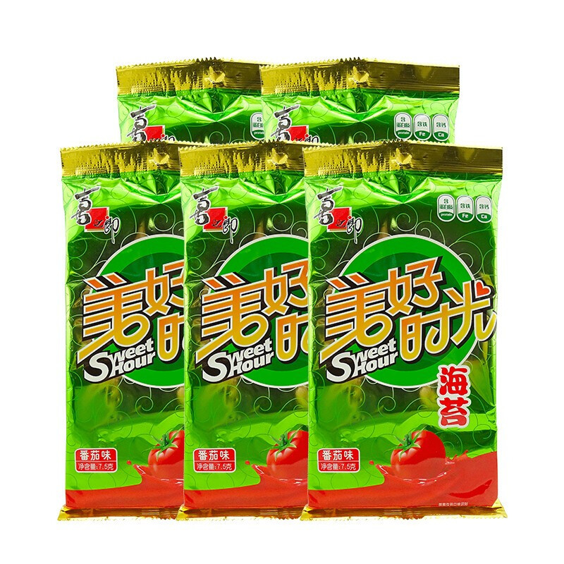 喜之郎美好时光海苔75gx10包新年年货紫菜零食休闲小吃