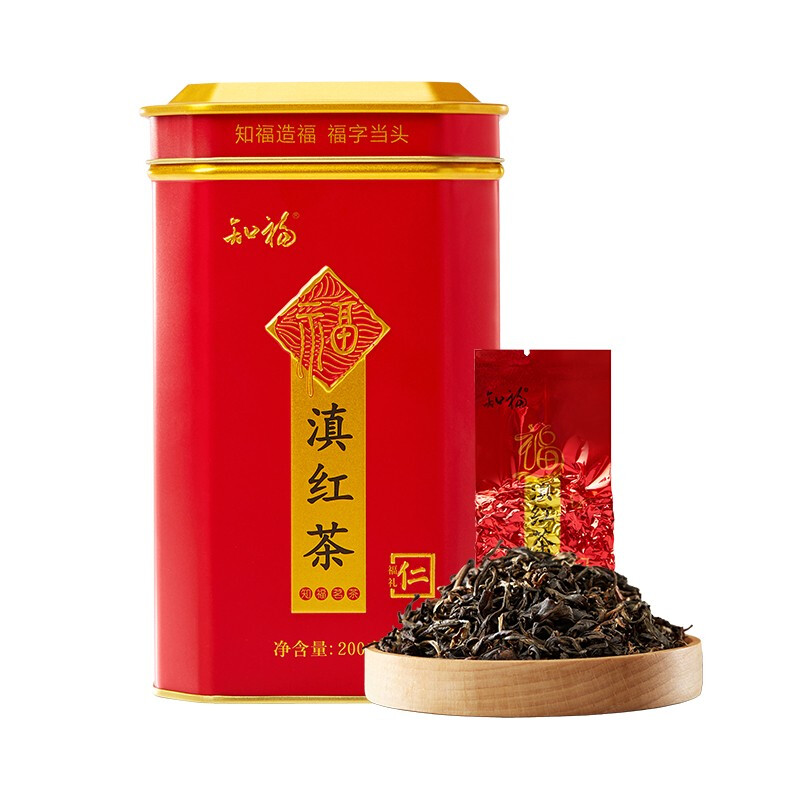 知福茶叶正宗云南滇红茶浓香型罐装独立小包装200g高清大图