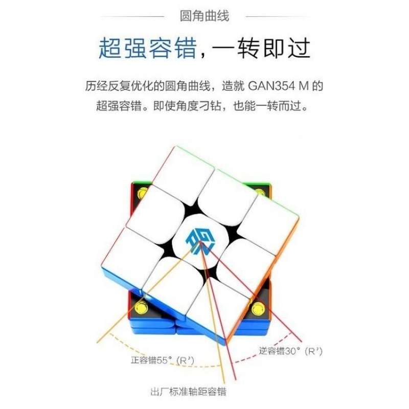 GAN354m专业3阶魔方小尺寸套装全套比赛专用顺滑速拧磁力版初学者