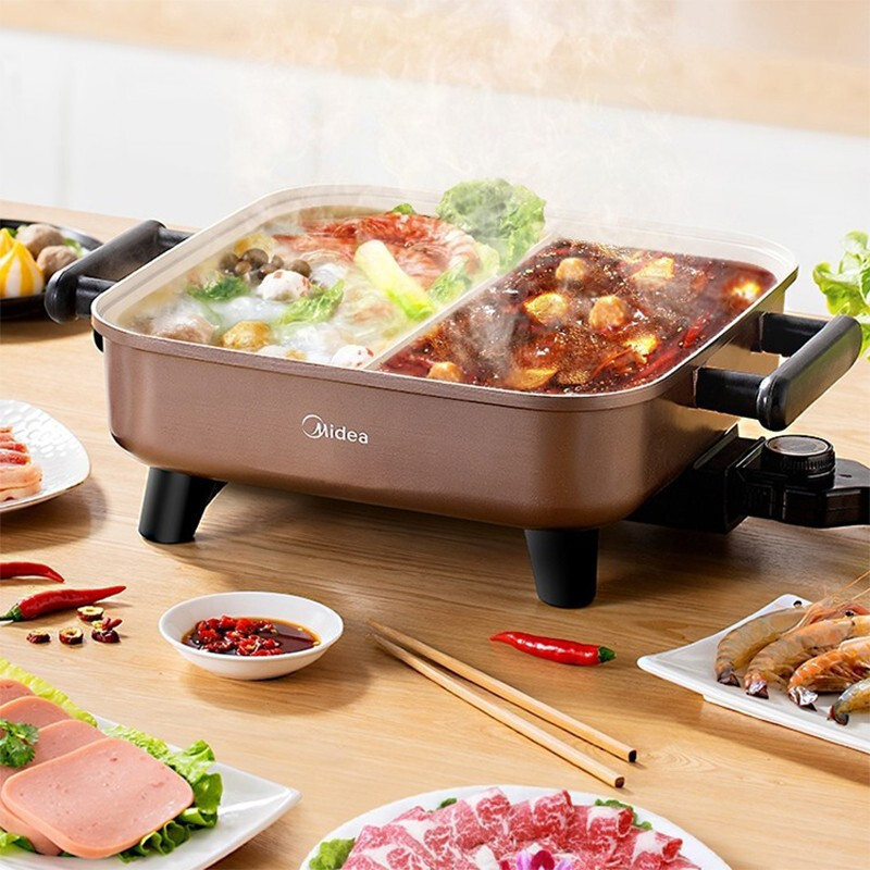 美的(Midea)电火锅 鸳鸯锅火锅电热锅多功能电锅家用电煮锅多用途火锅盆涮锅 6L智能