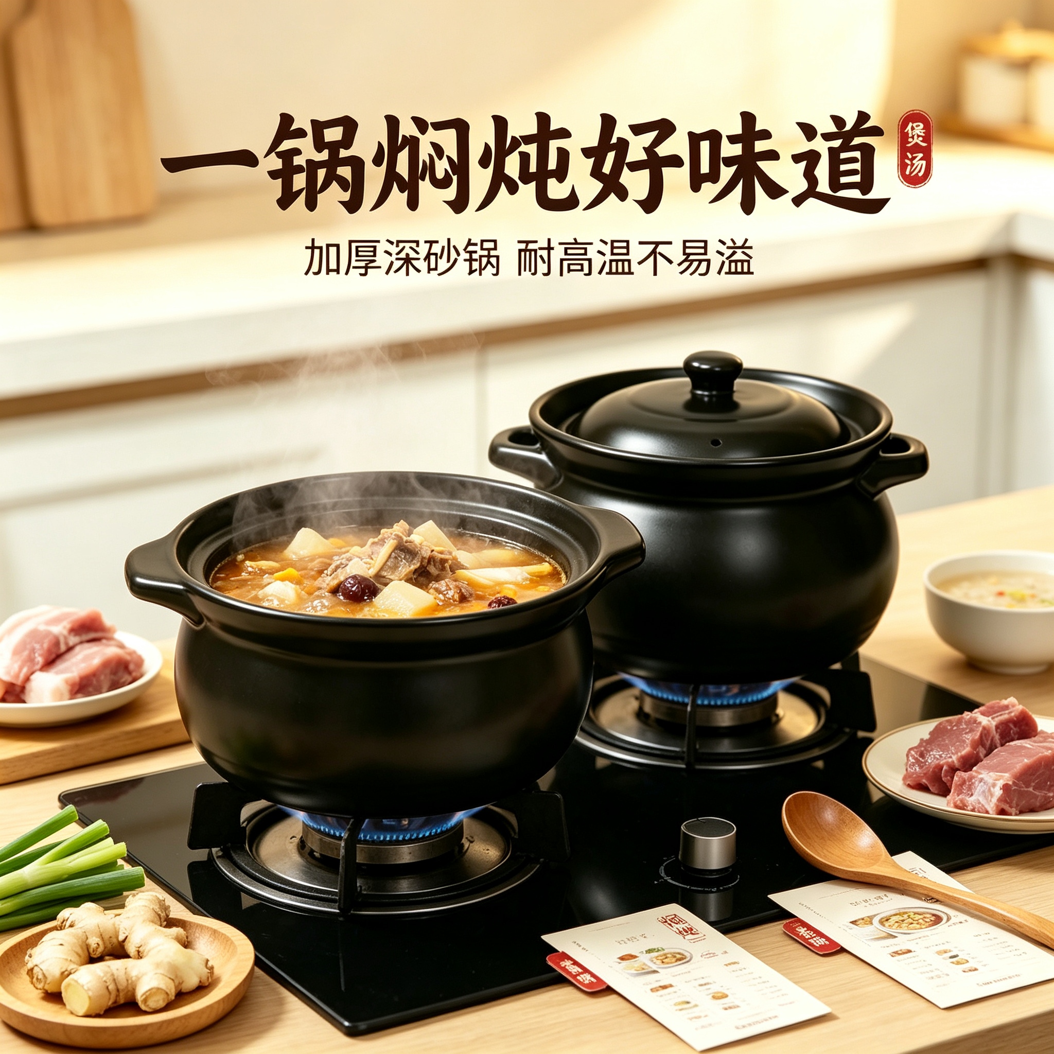 千百达 QBD-HNSG50 加厚深砂锅直径 ∅500 单位:个 黑色高清大图