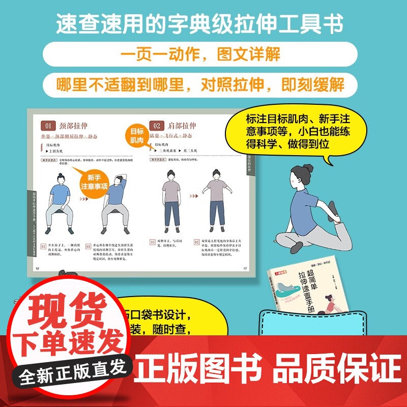 超简单拉伸速查手册 人人都可以找回身体松弛感 王雄 著 运动健身高清大图