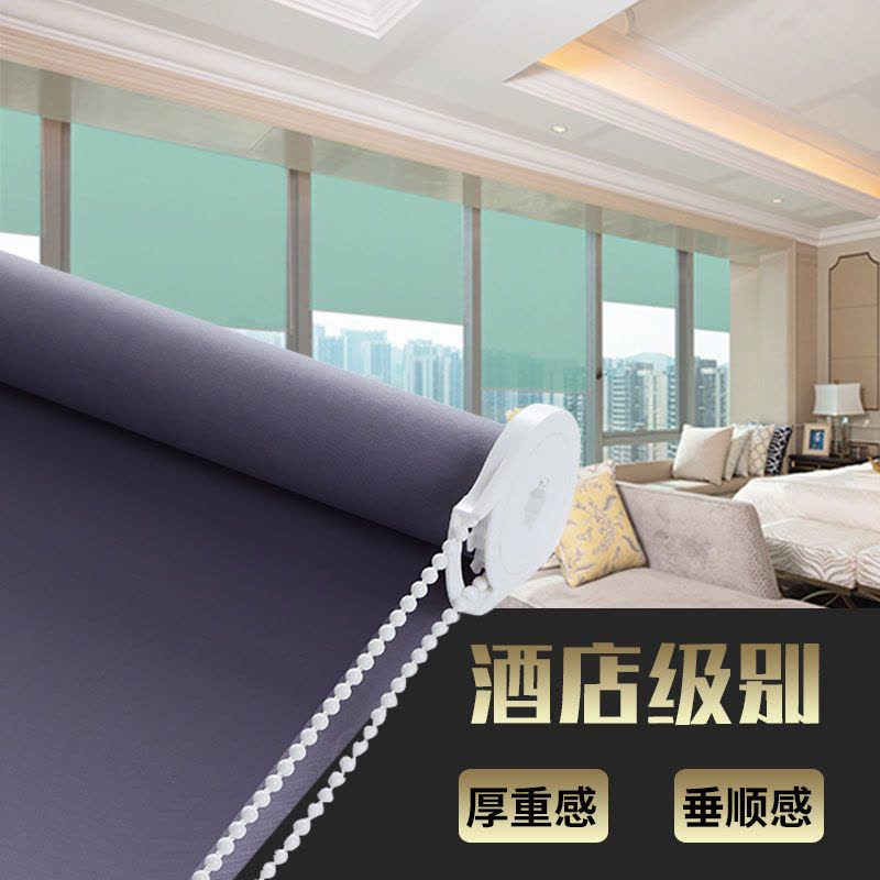 卷帘全遮光升降手拉卫生间厕所浴室厨房办公室卷拉式防水电动窗帘图片