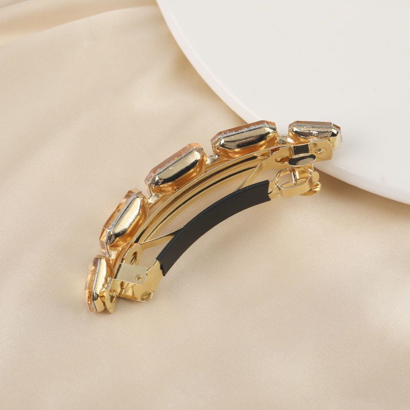 轻奢高档进口奥地利水晶发夹子女士优雅顶夹一字夹气质简约横夹气质