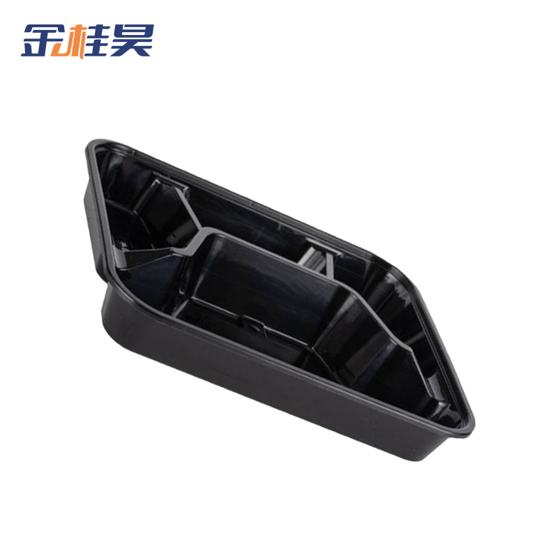 金桂昊 一次性餐盒 分体四格1000ml(150套)黑色 箱高清大图