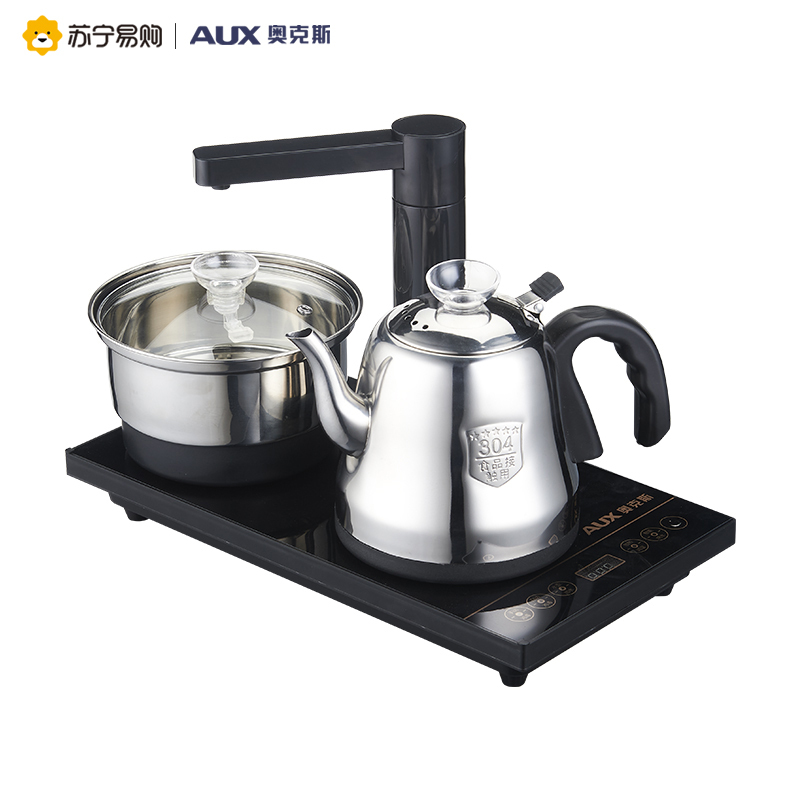 奥克斯(AUX)黑色消毒款智能电水壶自动上水壶茶炉不锈钢家用保温泡茶电茶壶电热水壶烧水壶茶艺炉泡茶机NDY-CN188