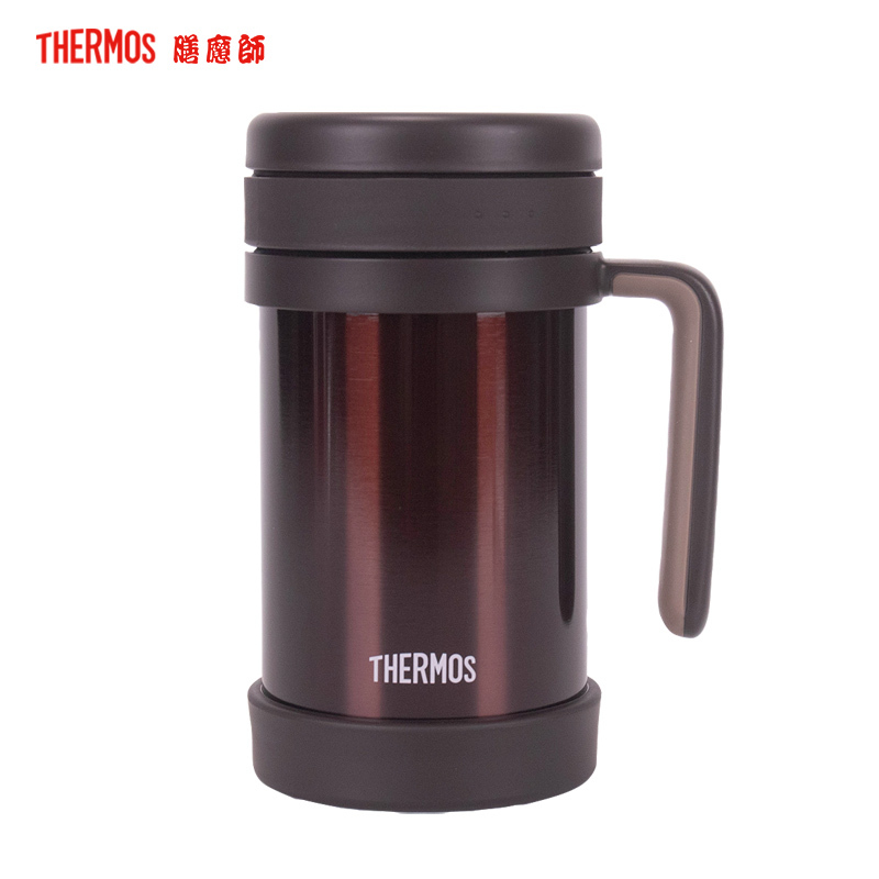 膳魔師(THERMOS)保温杯TCMF-501办公杯304不锈钢500ML可拆卸不锈钢茶漏水杯泡茶杯棕色CBW家用/通用