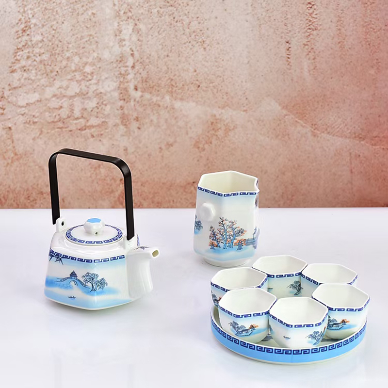 北国风光 映月骨瓷茶盘中式功夫茶具 TS-0106L 套高清大图