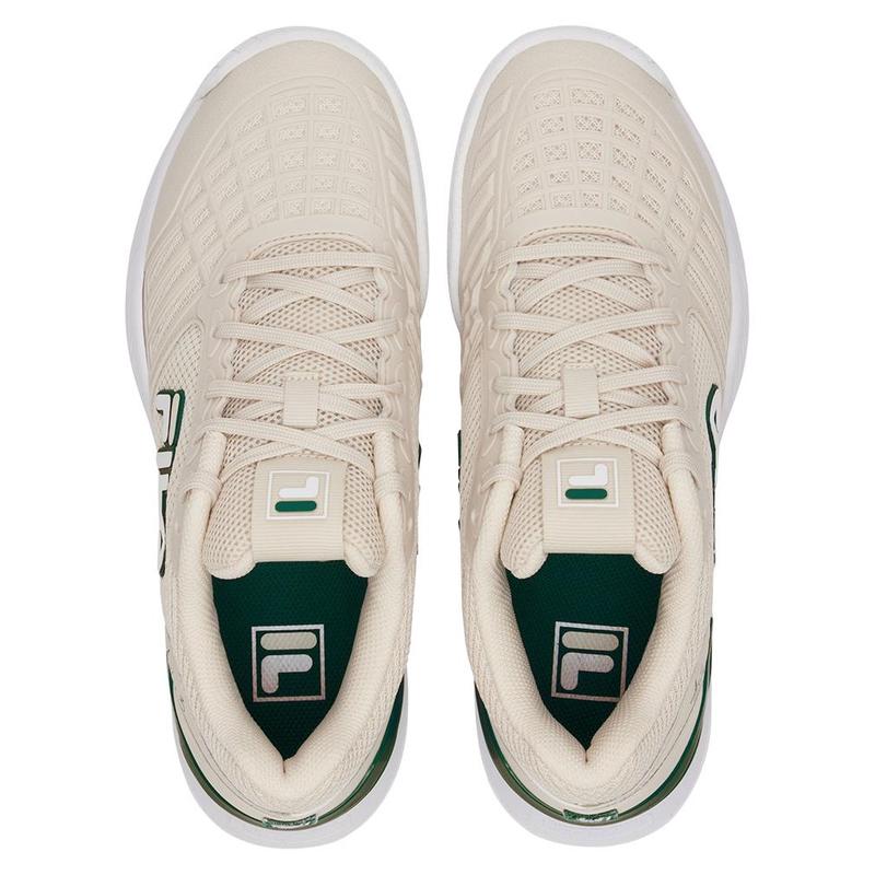 斐乐(FILA)女士网球鞋轻便舒适耐磨防滑运动训练鞋白灰拼色高清大图