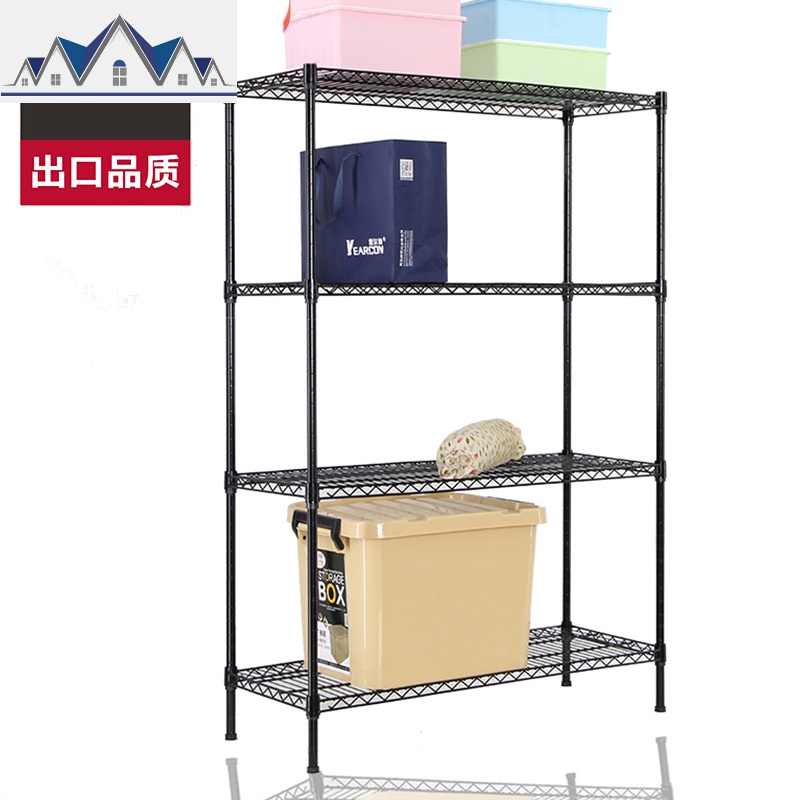4层置物架 卧室厨房收纳架落地家庭储物层架置地式货架 三维工匠高清大图
