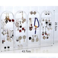 简约透明可折叠耳环耳钉耳夹收纳架子亚克力收纳盒首饰塑料展示收纳层架家用创意收纳用品