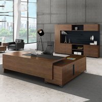 麦格尚 简约大气老板经理主管总裁办公桌大班台 电脑桌副柜 胡桃木色 右副柜