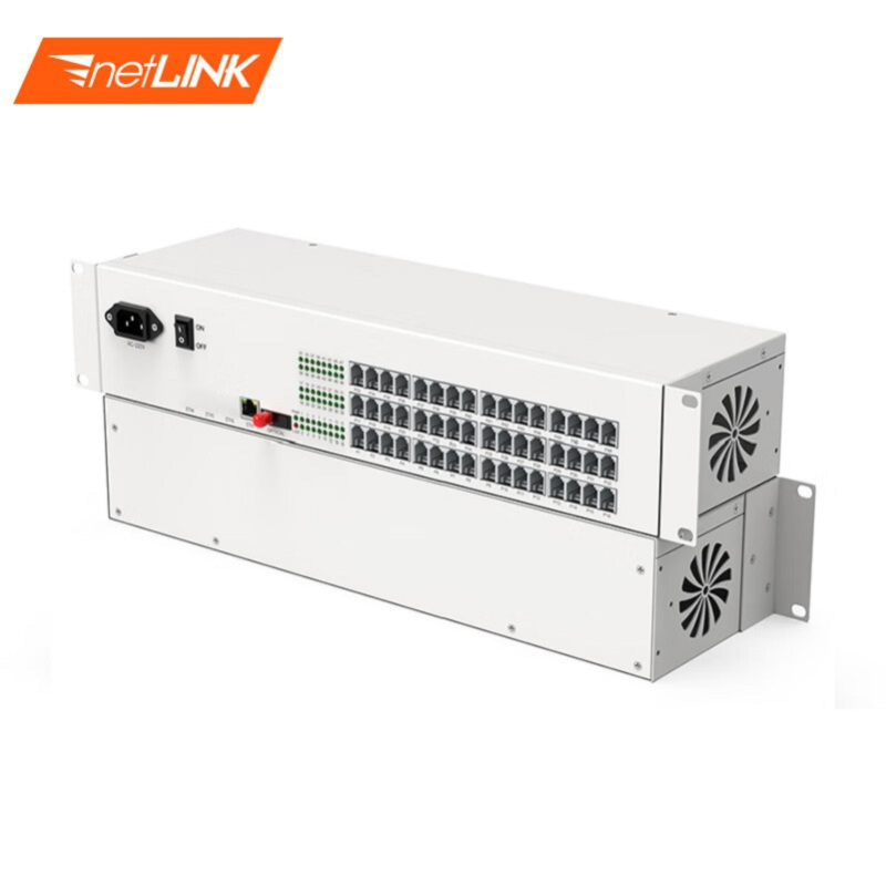 netLINK电话光端机48路 PCM电话语音光端机 电话转光纤延长器带1路百兆网络 FC接口 一对HTB-48P1E高清大图