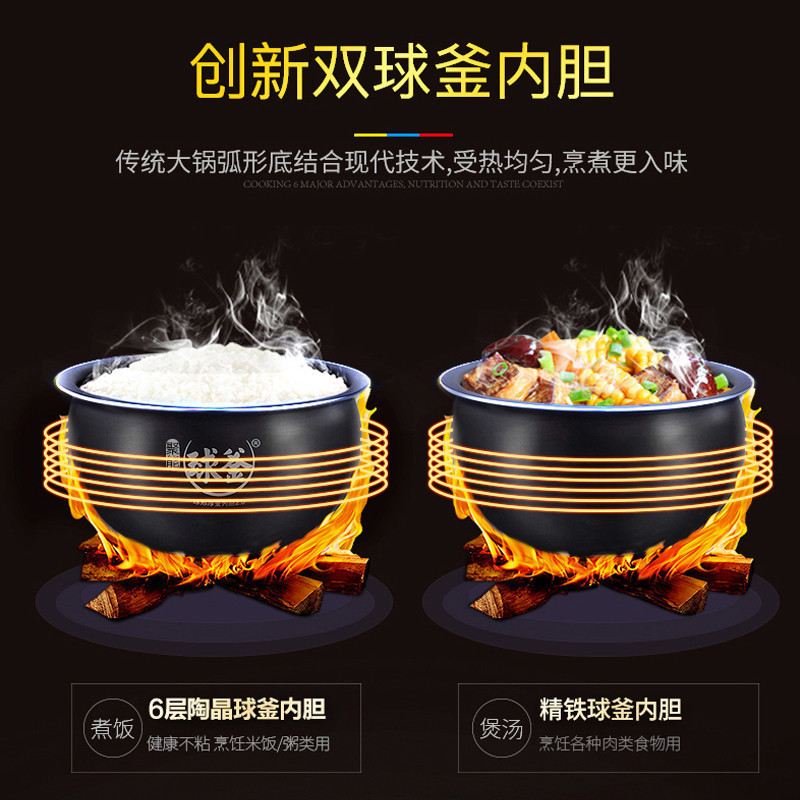 苏泊尔(SUPOR)微电脑按键式电压力锅一键排气5L球釜双胆高压锅SY-50YC8101Q智能触控电饭煲正品3-4人家用
