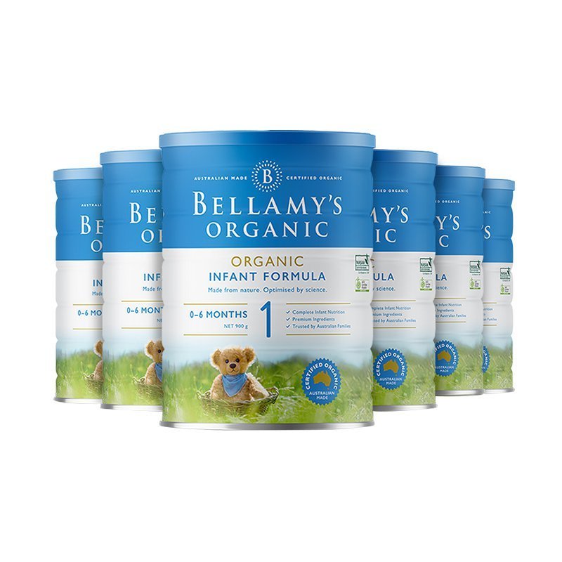 BELLAMY’S 贝拉米有机配方奶粉1段(0-6个月)900g/罐 原罐原装进口[6罐装]