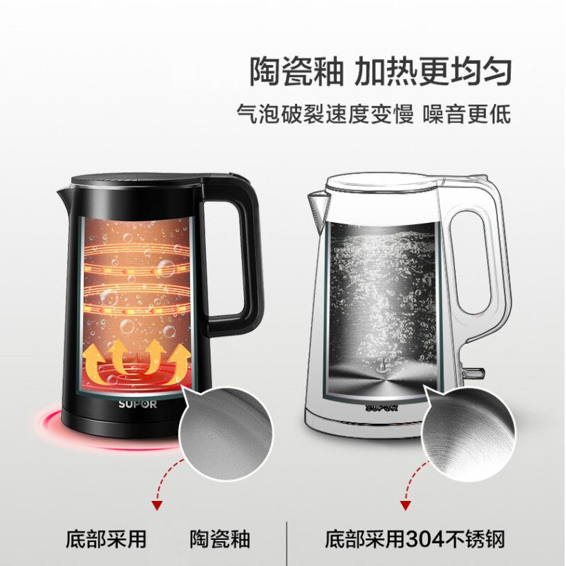 苏泊尔(SUPOR) SW-15J67A 电水壶1.5l恒温电热水壶家用烧水壶保温一体智能自动调温烧水壶