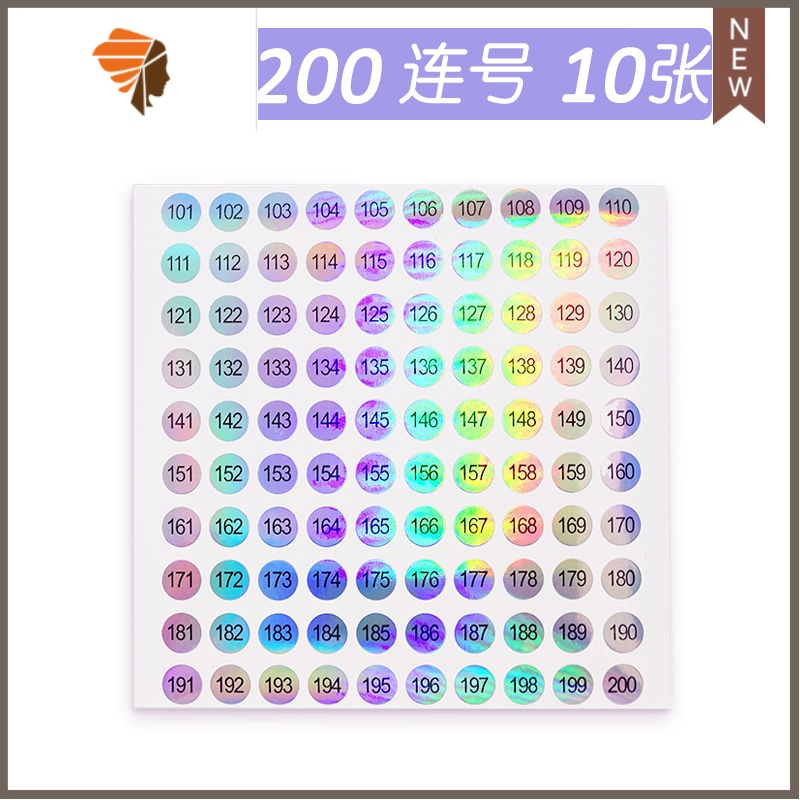 三维工匠 防水101-200(10张)美甲贴视频介绍_数字贴美甲油色号数字标