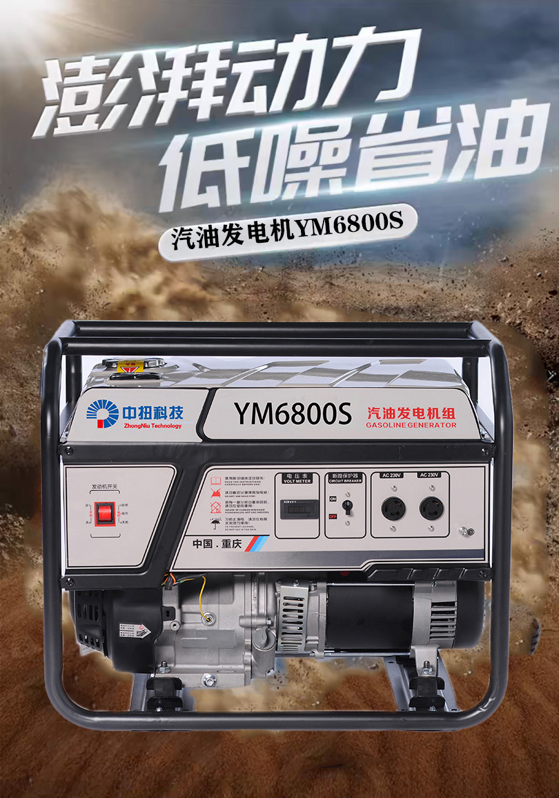 中扭科技 汽油发电机 YM6800S 6.0kw/台高清大图