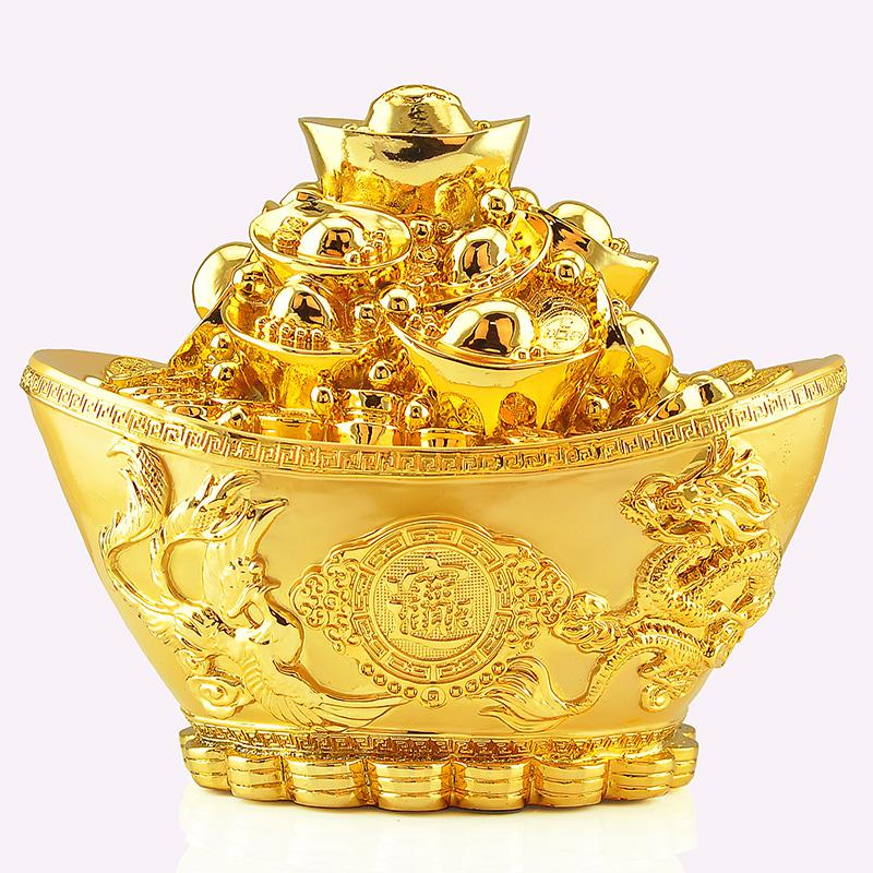 美帮汇大号龙凤呈祥摆件金元宝存钱罐店铺装饰开业送礼品高清大图