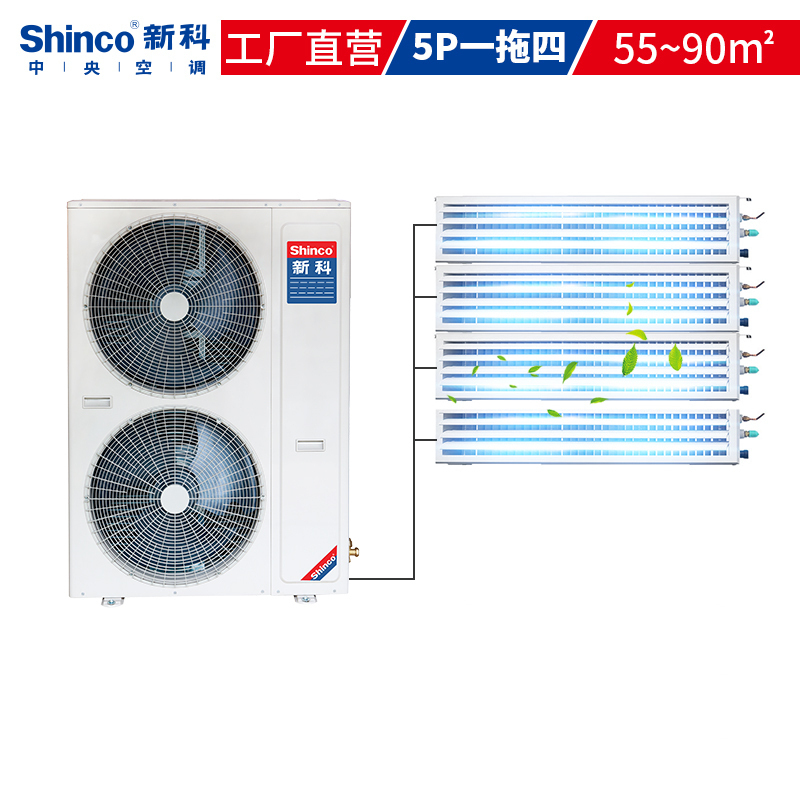 新科Shinco 5匹家用变频中央空调 SMV-120WLA 一拖四 直流变频多联机 一级能效