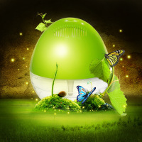 Yefreshen 蛋形家用水洗空气净化器室内负离子除异味香薰空气清新机KS-02