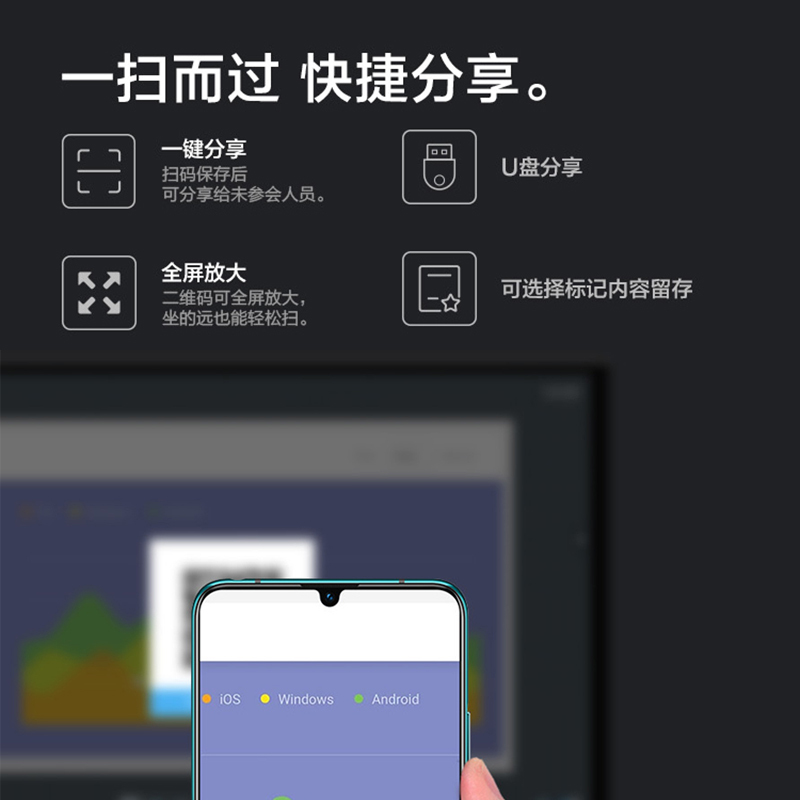 联想(Lenovo) 86英寸商用视频会议平板 智能会议教学触控一体机 远程视频会议大屏(BM86ts+投屏+壁挂)