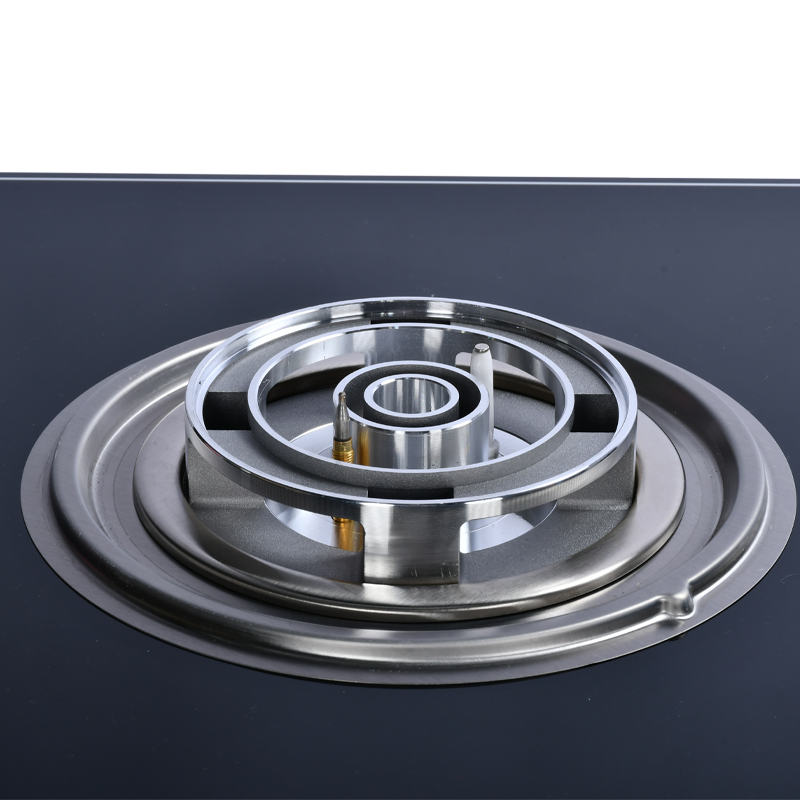 8kw家用猛火灶 钢化玻璃台嵌两用九腔铜火盖 天然气