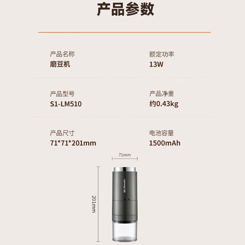 九阳 磨粉机 S1-LM510远航灰高清大图