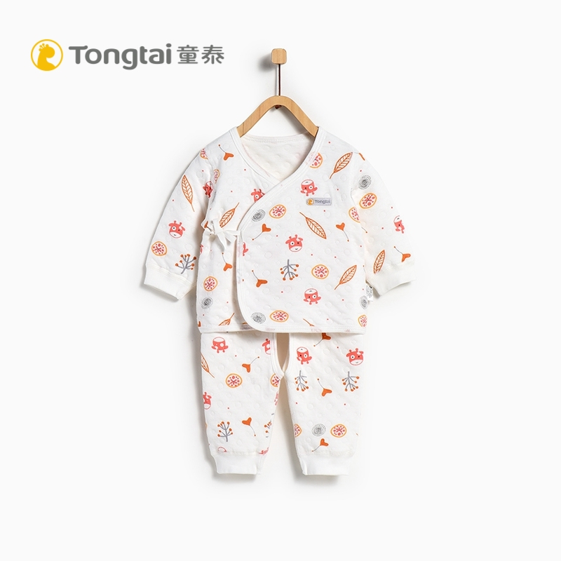 童泰TONGTAI秋冬初生儿纯棉加厚和服套装0-3个月婴儿保暖内衣婴幼儿通用59cm