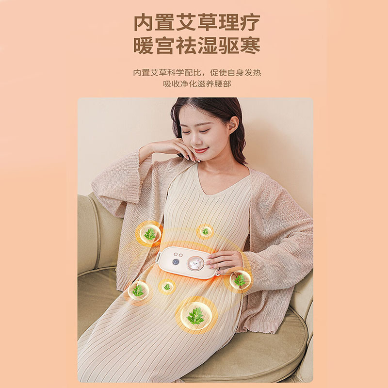 美仕达(Misida)大姨妈神器暖腹腰带按摩痛经仪圣诞生日礼物女生送女友可爱 MS-L06 粉色 按键款高清大图