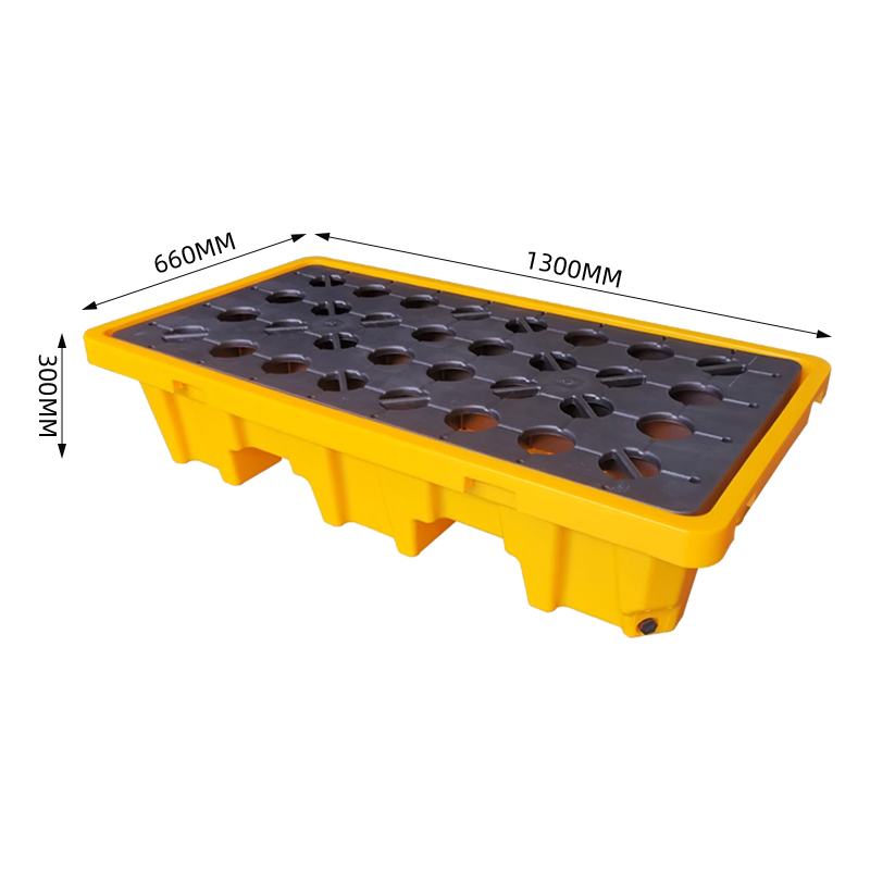 臻远ZY-TP-06防泄漏塑料托盘防渗漏托盘防潮货物托盘 双桶托盘款高清大图