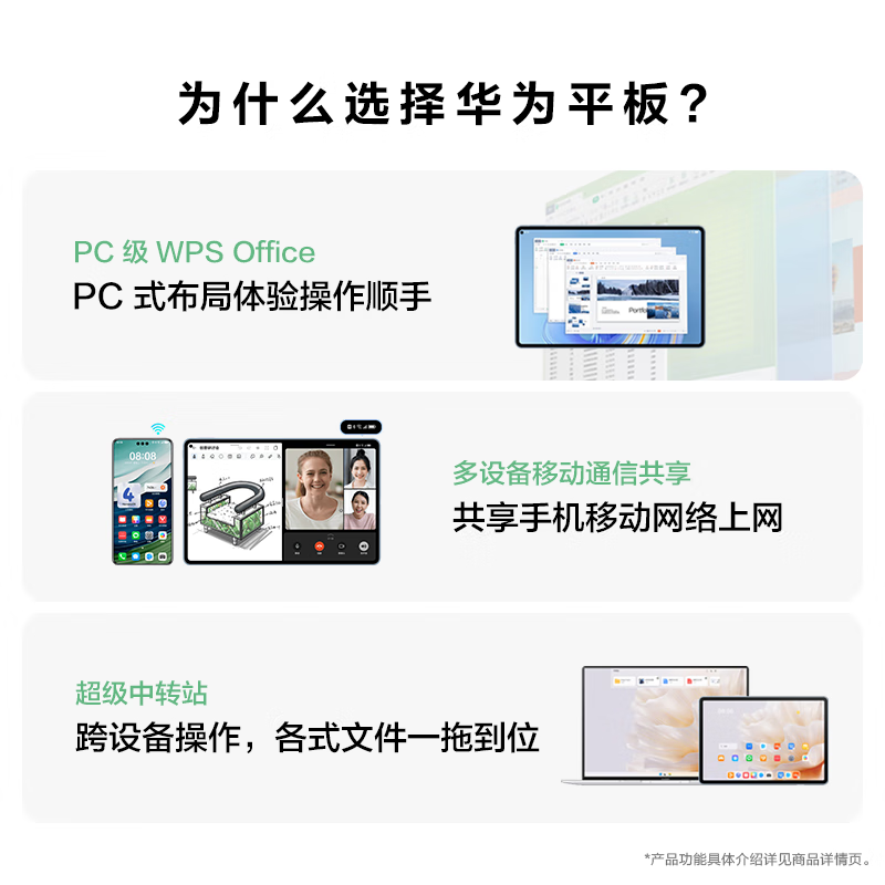 华为(HUAWEI) MatePad Pro 12+256GB (WiFi/11英寸) 平板电脑 晶钻白高清大图