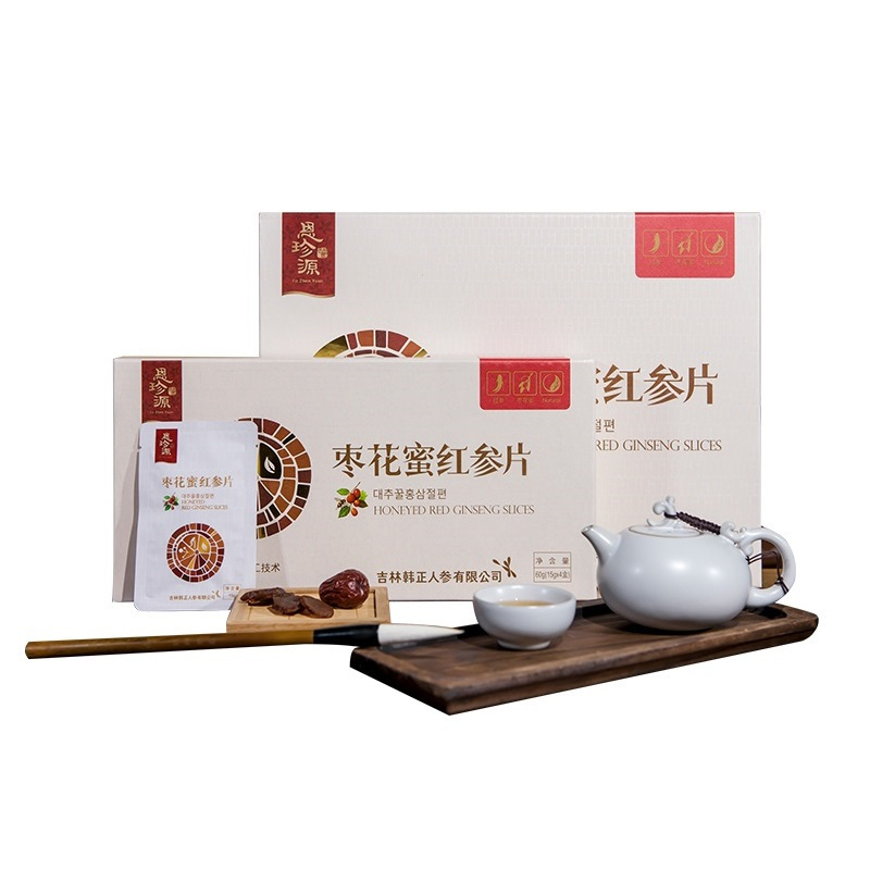 正官庄恩珍源枣花蜜红参片蜜饯15g*4袋(60g) 2件组合 人参熟参 高丽参 (Korean Red Ginseng)