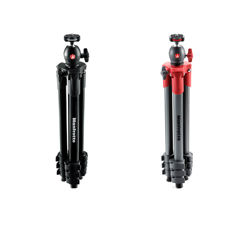 曼富图(MANFROTTO MKCOMPACTACN-BK Compact 铝合金三脚架 5节 摄影 摄像云台套装(黑)