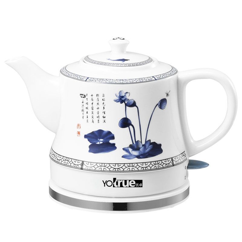 陶瓷电热水壶家用电热小型瓷电水壶自动烧水热水壶青花瓷电烧水壶