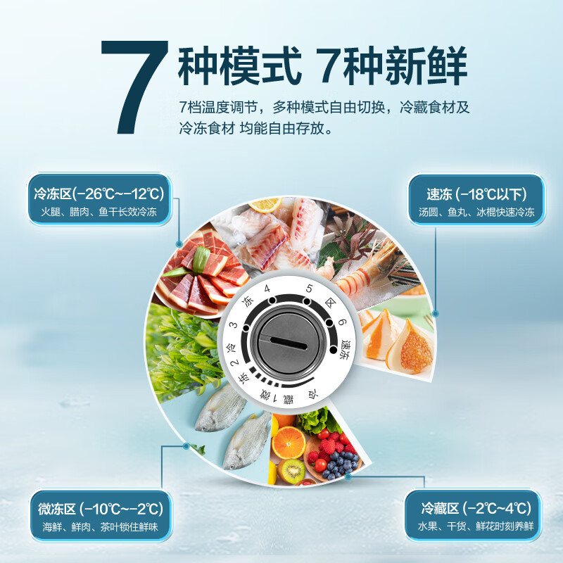 美菱(MELNG)冷柜218升冰柜家用商用双温双箱顶开双开门冷柜一级能效冷藏冷冻卧式节能小冰柜节能省电冰箱218DTCX高清大图