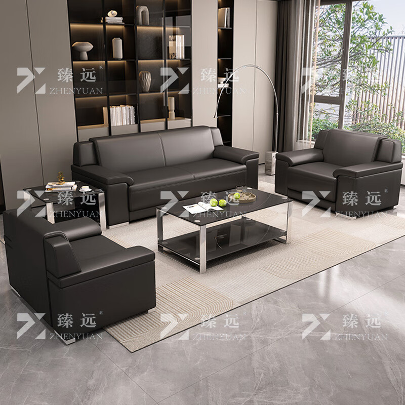 臻远ZYJJ-80316 简约现代商务会客洽谈公司接待沙发西皮3+1+1