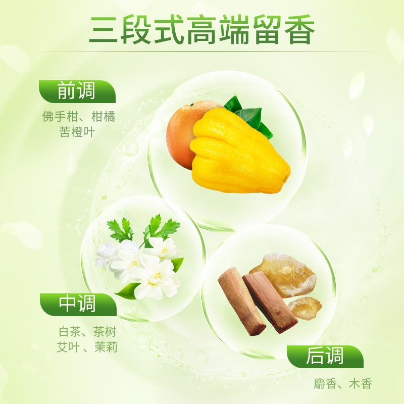 蓝月亮 浓缩柔顺剂 柔软除菌防静电 持久留香 白茶香1kg×2瓶装高清大图