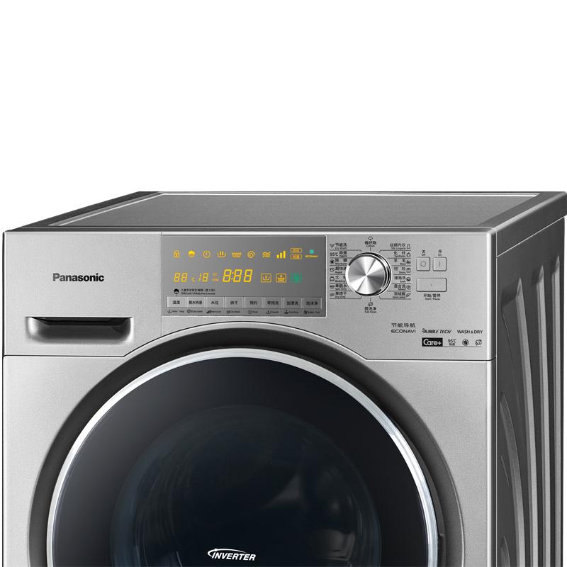松下(Panasonic) XQG100-EG135 10KG洗6KG烘 全自动家用变频 洗烘一体机滚筒洗衣机(深银色)